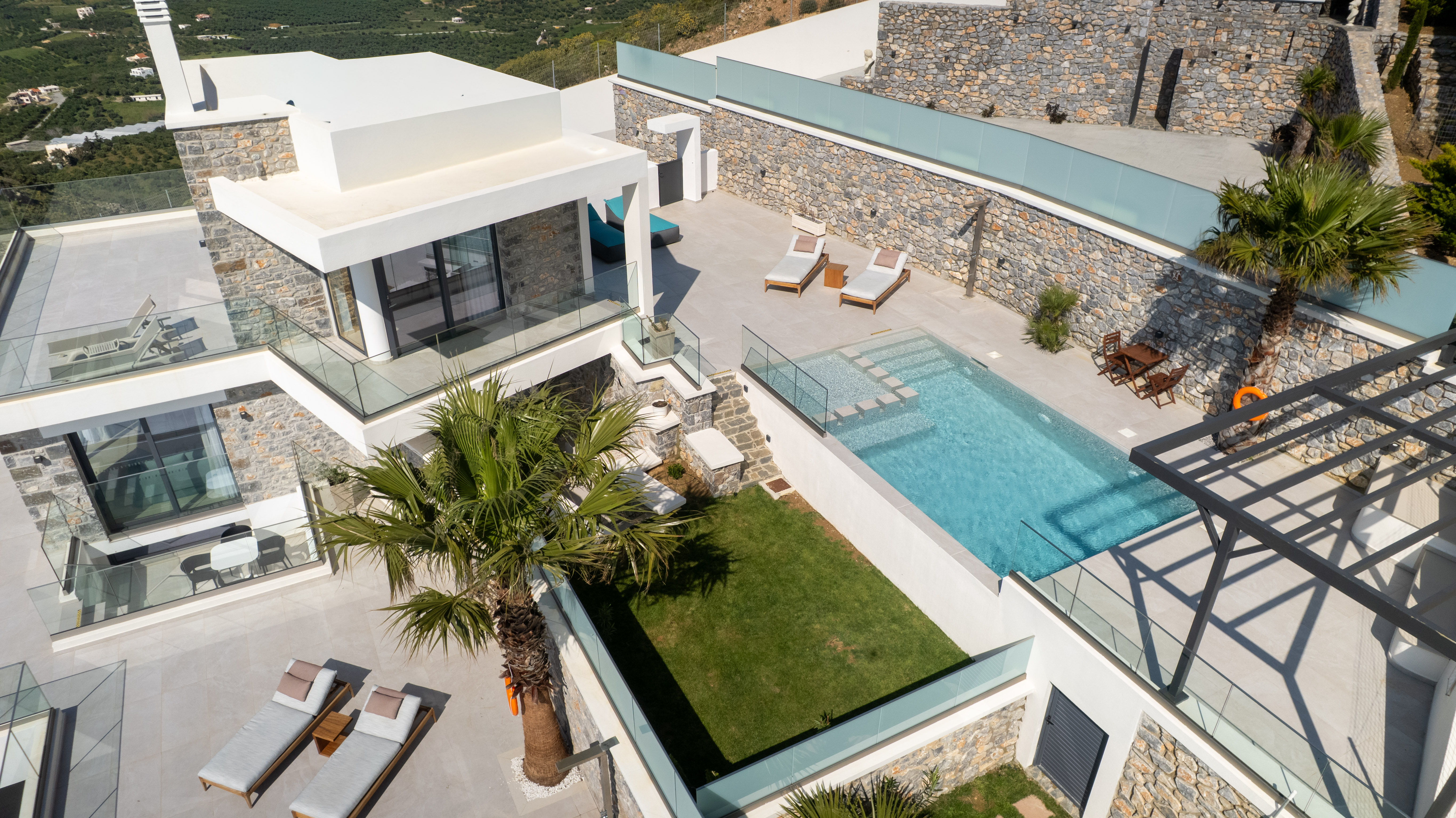 Villa 4 near the Kourtaliotiko gorge waterfall — quiet hill retreat at Secret Oasis above Plakias, South Crete